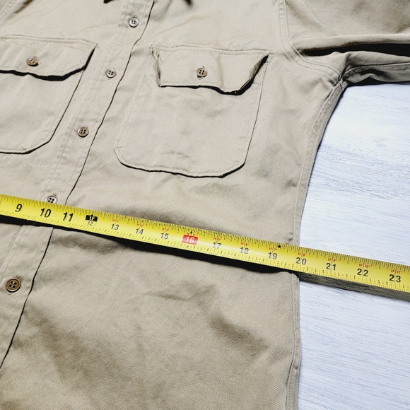 Vintage 1950s Khaki Shirt Fordham Clothing Co. Rare Excellent Condition size 15 - Picture 8 of 9